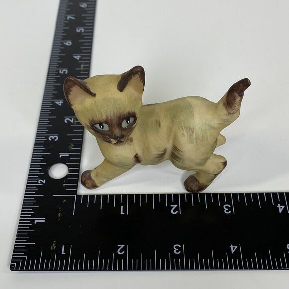 Vintage Siamese Cat Figurine Hand Painted Marked 1562 Lefton? 3" Kitty - Picture 8 of 11